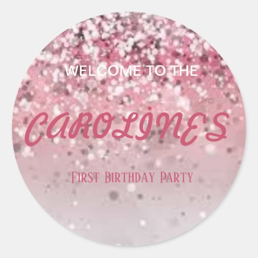 Gepersonaliseerd Klaar om Baby shower te Poppen Ro Ronde Sticker (Voorkant)