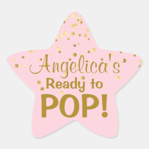 Gepersonaliseerd Klaar om Baby shower te Poppen Ro Ster Sticker
