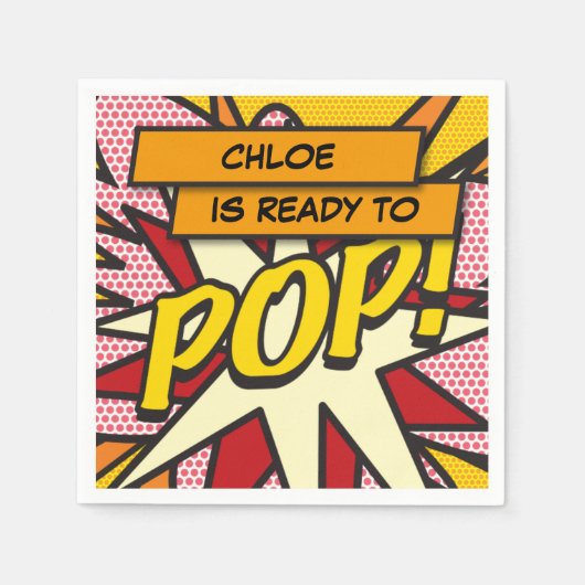 Gepersonaliseerd Klaar om te POPPEN Leuk Modern Ba Servet (Voorkant)