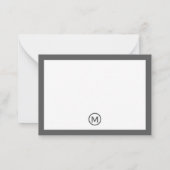 Gepersonaliseerd Klassic Monogram grijs Notitiekaartje (Achterkant)