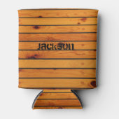 Gepersonaliseerd klassiek bruin houten dek blikjeskoeler (Voorkant)