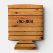 Gepersonaliseerd klassiek bruin houten dek blikjeskoeler (Achterkant)