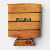 Gepersonaliseerd klassiek bruin houten dek blikjeskoeler (Voorkant)