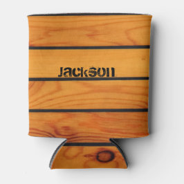 Gepersonaliseerd klassiek bruin houten dek blikjeskoeler