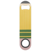 Gepersonaliseerd Klassiek Geel Schoolpotlood Speed Flessenopener (Achterkant)