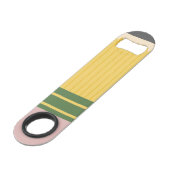 Gepersonaliseerd Klassiek Geel Schoolpotlood Speed Flessenopener (Achterkant Gekanteld)
