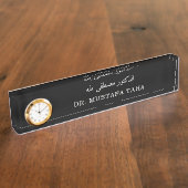 Gepersonaliseerd Klassiek Modern Engels en Arabisc Naambordje (Zijkant)