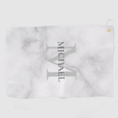 Gepersonaliseerd Klassiek monogram en de Marmer va Golfhanddoek (Horizontaal)
