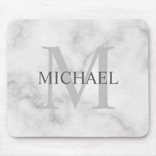 Gepersonaliseerd Klassiek monogram en de Marmer va Muismat (Voorkant)