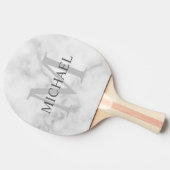 Gepersonaliseerd Klassiek monogram en de Marmer va Tafeltennisbatje (Zijkant)
