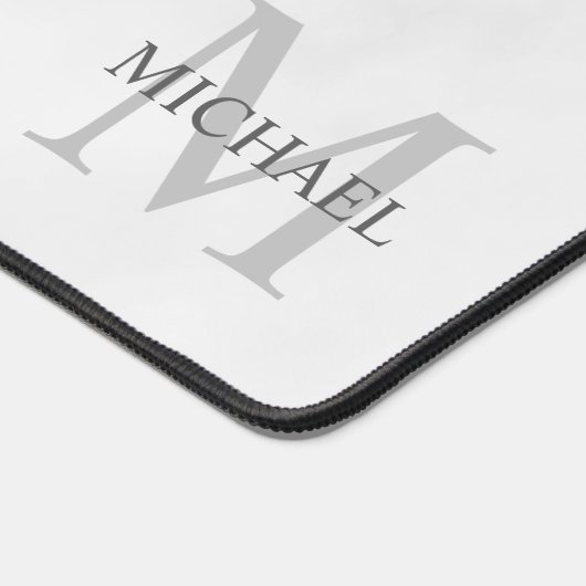 Gepersonaliseerd Klassiek monogram en naam Bureaumat (Hoek)