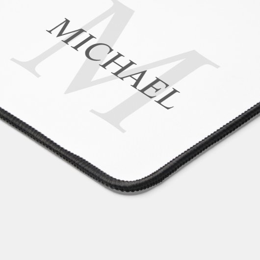 Gepersonaliseerd Klassiek monogram en naam Bureaumat (Hoek)