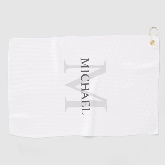 Gepersonaliseerd Klassiek monogram en naam Golfhanddoek (Horizontaal)