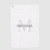 Gepersonaliseerd Klassiek monogram en naam Golfhanddoek (Voorkant)