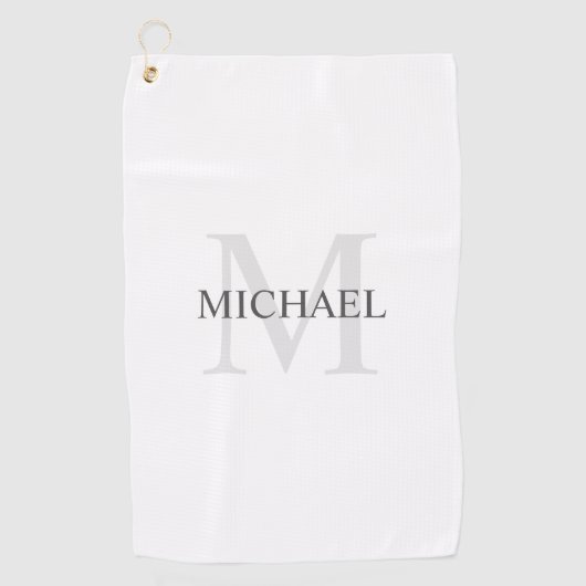 Gepersonaliseerd Klassiek monogram en naam Golfhanddoek (Voorkant)