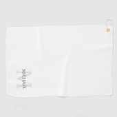 Gepersonaliseerd Klassiek monogram en naam Golfhanddoek (Horizontaal)