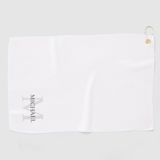 Gepersonaliseerd Klassiek monogram en naam Golfhanddoek (Horizontaal)