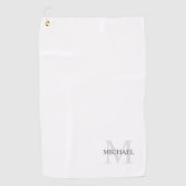 Gepersonaliseerd Klassiek monogram en naam Golfhanddoek (Voorkant)