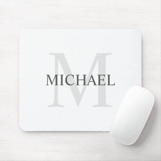 Gepersonaliseerd Klassiek monogram en naam Muismat (Met muis)
