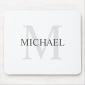 Gepersonaliseerd Klassiek monogram en naam Muismat (Voorkant)