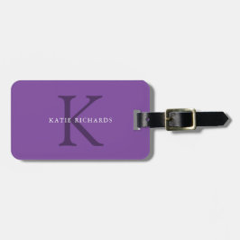 Gepersonaliseerd klassiek Violet Monogram Bagagelabel