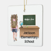 Gepersonaliseerd Klein Kinder Afstuderen / School  Keramisch Ornament (Links)