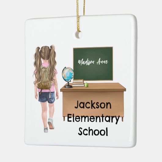 Gepersonaliseerd Klein Kinder Afstuderen / School  Keramisch Ornament (Links)