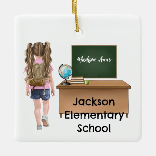 Gepersonaliseerd Klein Kinder Afstuderen / School  Keramisch Ornament (Voorkant)