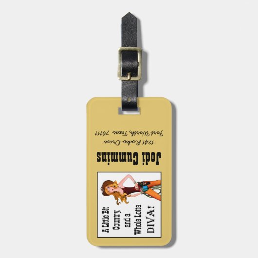 Gepersonaliseerd klein land, heel Lotta DIVA! Bagagelabel (Voorkant verticaal)