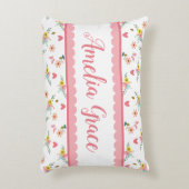 Gepersonaliseerd klein meisje Floral Butterfly Hea Accent Kussen (Voorkant(Verticaal))