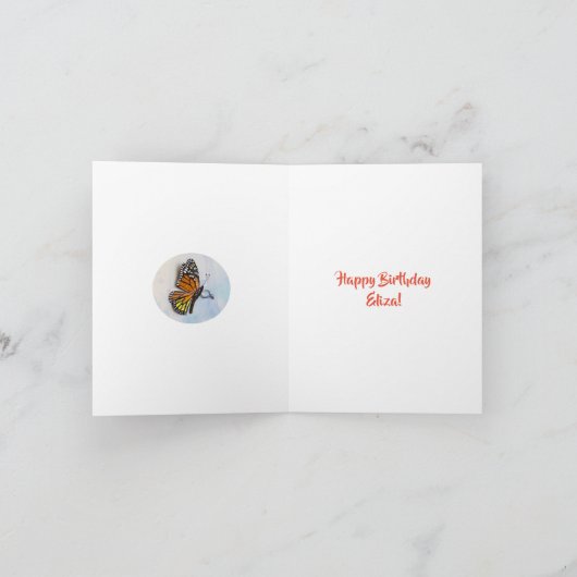 Gepersonaliseerd Klein Wenskaart met Vlinders Kaart (Binnen)