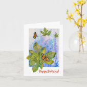 Gepersonaliseerd Klein Wenskaart met Vlinders Kaart (Gele Bloem)