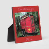 Gepersonaliseerd kleine caravan met rode zigeuner  fotoplaat (Voorkant)