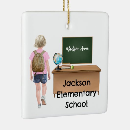 Gepersonaliseerd kleine Kinder basisschool Ornamen Keramisch Ornament (Rechts)