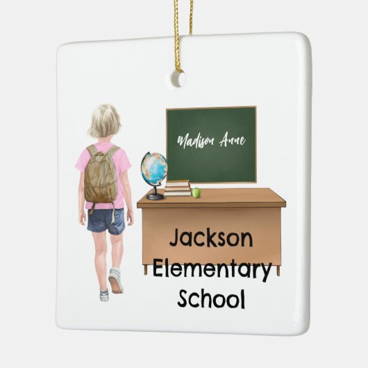 Gepersonaliseerd kleine Kinder basisschool Ornamen Keramisch Ornament (Links)