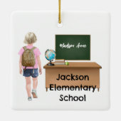 Gepersonaliseerd kleine Kinder basisschool Ornamen Keramisch Ornament (Achterkant)