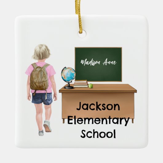 Gepersonaliseerd kleine Kinder basisschool Ornamen Keramisch Ornament (Voorkant)