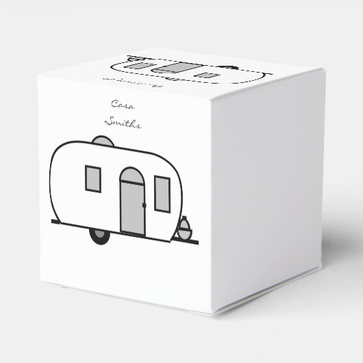 Gepersonaliseerd kleine kleine karavaan met glypsy bedankdoosjes (Achterkant)