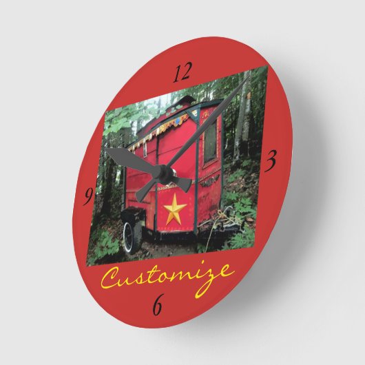 Gepersonaliseerd kleine kleine roodkever ronde klok (Hoek)