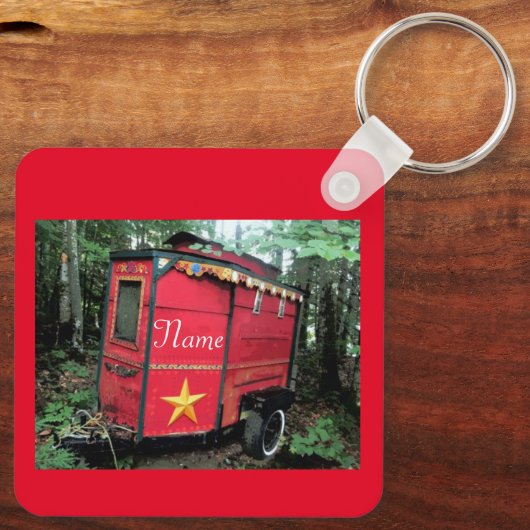 Gepersonaliseerd kleine kleine roodkever sleutelhanger (Achterkant)