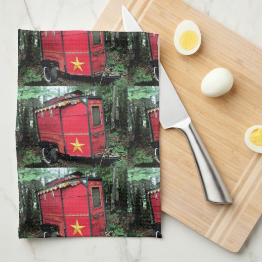 Gepersonaliseerd kleine kleine roodkever theedoek (Quarter Fold)