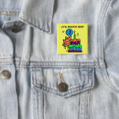 Gepersonaliseerd Kleine Monster Verjaardag Button (In situ)