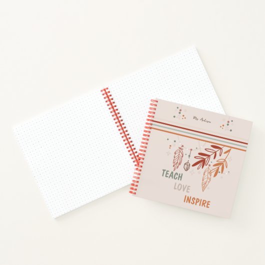 gepersonaliseerd klembord Bohemian Floral aanpasse Notitieboek (Binnen)