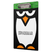 Gepersonaliseerd klembord met grappige pinguïn car (Links)