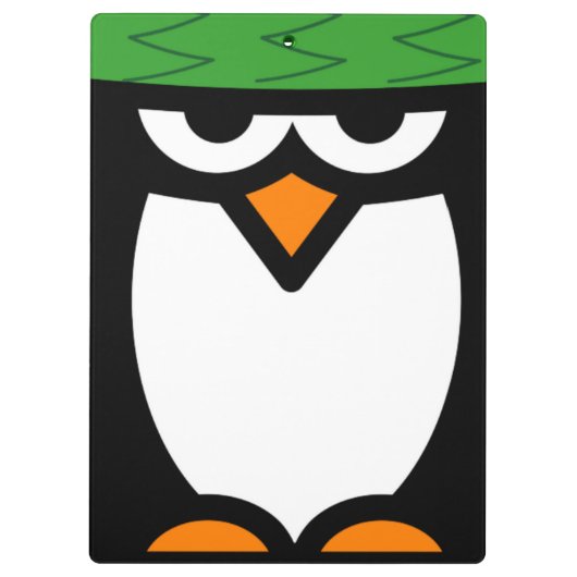 Gepersonaliseerd klembord met grappige pinguïn car (Achterkant)