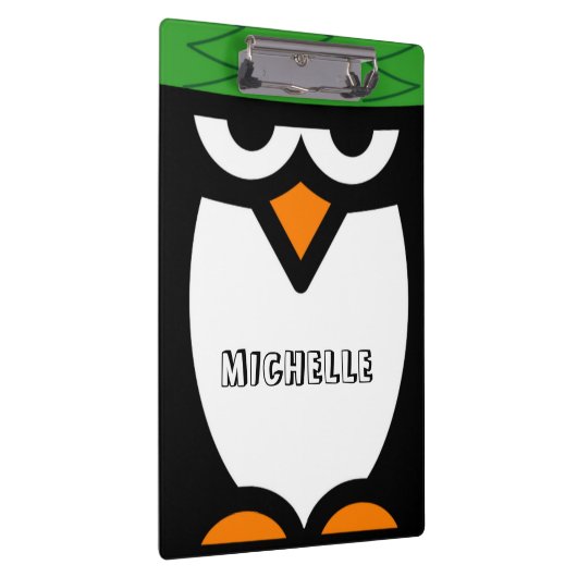 Gepersonaliseerd klembord met grappige pinguïn car (Rechts)