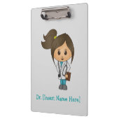 Gepersonaliseerd klembord - Vrouw Brunette Doctor (Links)