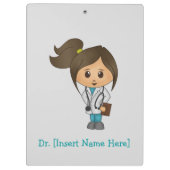 Gepersonaliseerd klembord - Vrouw Brunette Doctor (Achterkant)