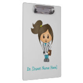 Gepersonaliseerd klembord - Vrouw Brunette Doctor (Rechts)