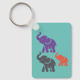 Gepersonaliseerd KLEUR Elephant sleutelhanger Wild